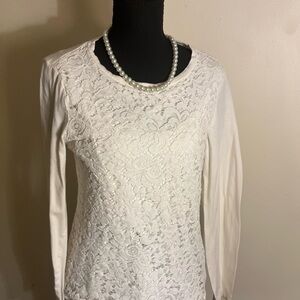 Laura Scott Lace Long Sleeve Top